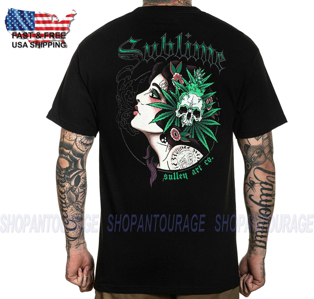 Sullen Strains SCM4054 New Short Sleeve Graphic Tattoo Skull T-shirt For Men