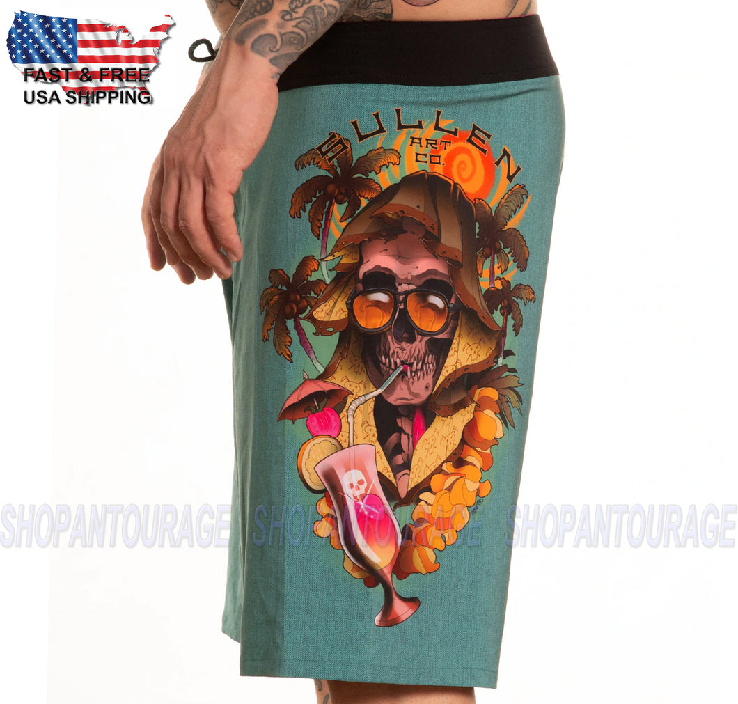 Sullen Art Collective Sun Bum SCM4582 New Tattoo Graphic Board Shorts for Men