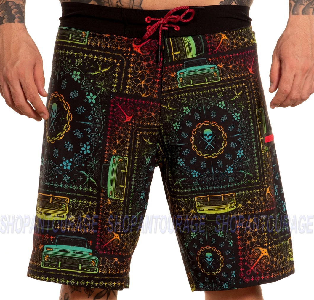 Sullen Art Collective Left Coast SCM4583 New Tattoo Graphic Board Shorts for Men