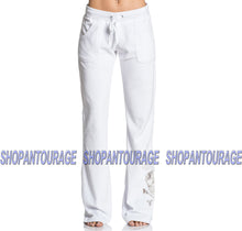 Load image into Gallery viewer, Sinful Shiloh 202TP005 Women`s New White Velour Track Pants By Affliction
