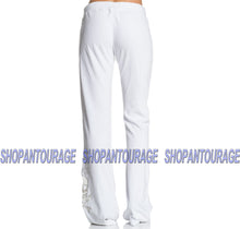 Load image into Gallery viewer, Sinful Shiloh 202TP005 Women`s New White Velour Track Pants By Affliction
