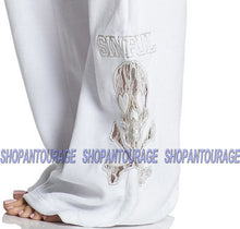 Load image into Gallery viewer, Sinful Shiloh 202TP005 Women`s New White Velour Track Pants By Affliction
