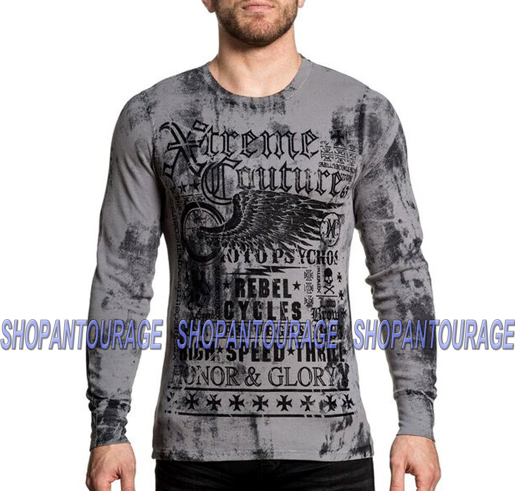 Xtreme Couture Speed Couture X1716 New Long Sleeve Graphic Thearmal Top for Men