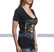 Load image into Gallery viewer, Affliction Sturgis 2016 AW15780 Short Sleeve Graphic V-neck T-shirt for Women
