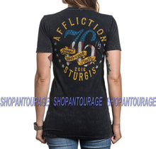 Load image into Gallery viewer, Affliction Sturgis 2016 AW15780 Short Sleeve Graphic V-neck T-shirt for Women
