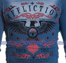 Load image into Gallery viewer, Affliction Tried Eagle A16862 New Long Sleeve Graphic Blue Thermal Top For Men
