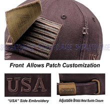 Load image into Gallery viewer, ANTOURAGE 2 PACK: American Flag Hat for Men And Women | Vintage Baseball Tactical Hat Cap With USA Flag + 4 Patches - White+Dr.Grey
